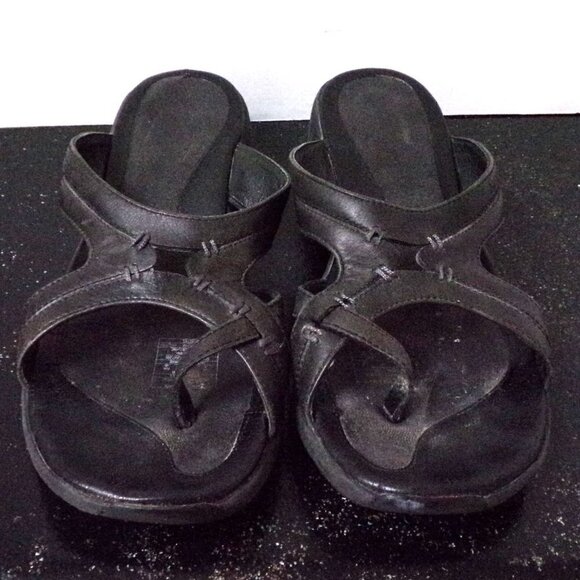 Merrell Black Sundial Spin Wedge Sandals Leather - Picture 2 of 6